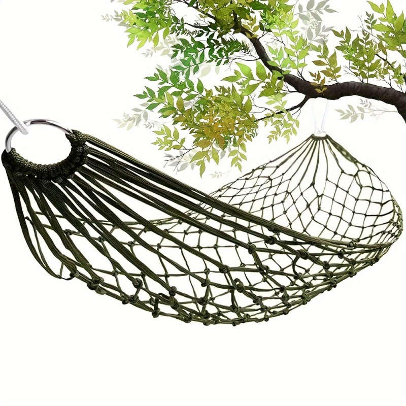 1pc Portable Hammock Net With Nylon Rope And Hooks For Outdoor Adventure Outdoor Camping Suitable Fo