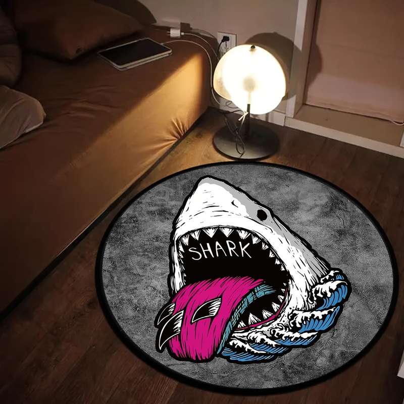 1Pc 100x100cm 39.3x39.3inch Sharks Floor Mat