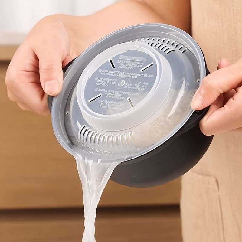 1-Person Non-Stick BPA-Free Microwave Rice Cooker Bowl 29.08oz Durable Easy to Clean Idea
