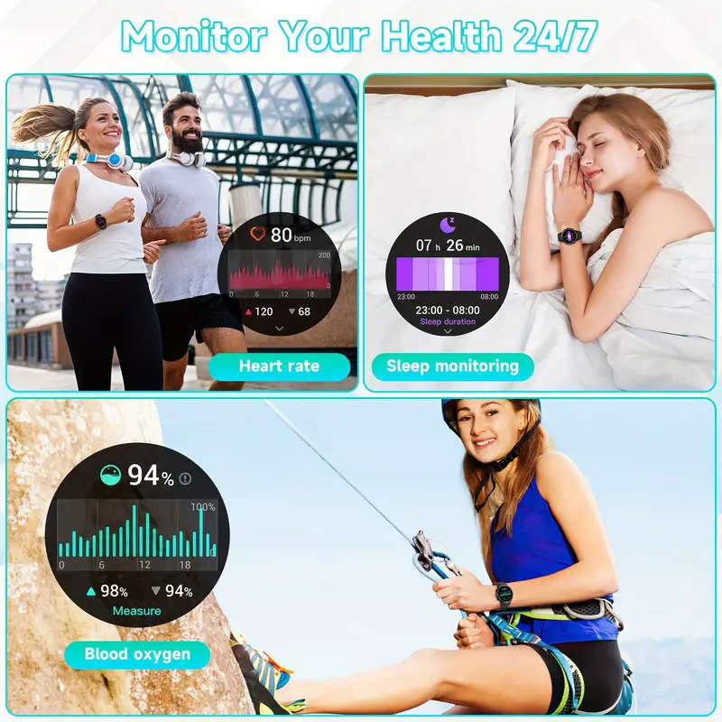 1pc S52 Smart Men's Watch 3.53 Cmsmart Watch With Wireless Call Sleep Monitor IP68 Waterproof