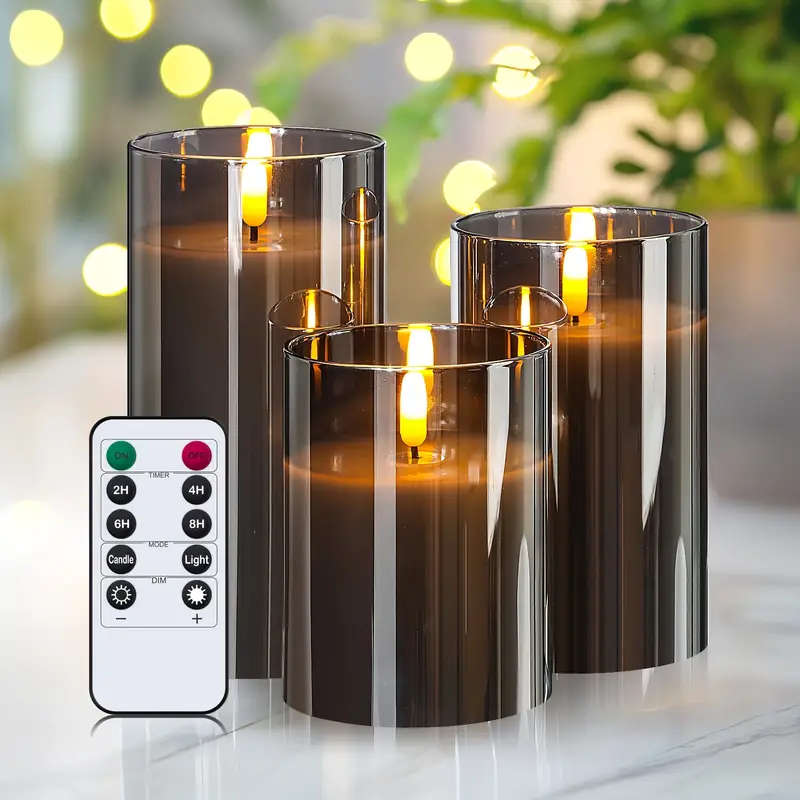 3 Flameless Candles with Remote Timer