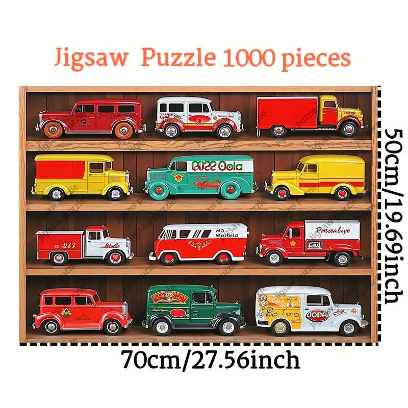 1000pcs Vintage Car Jigsaw Puzzle Family Fun DIY Art Decor High-Quality Paper Edu