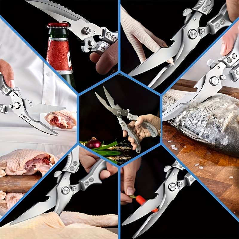 1pc One Heavy Duty Kitchen Scissors High Quality Stainless Steel Large Chicken Bone Scissors Shar