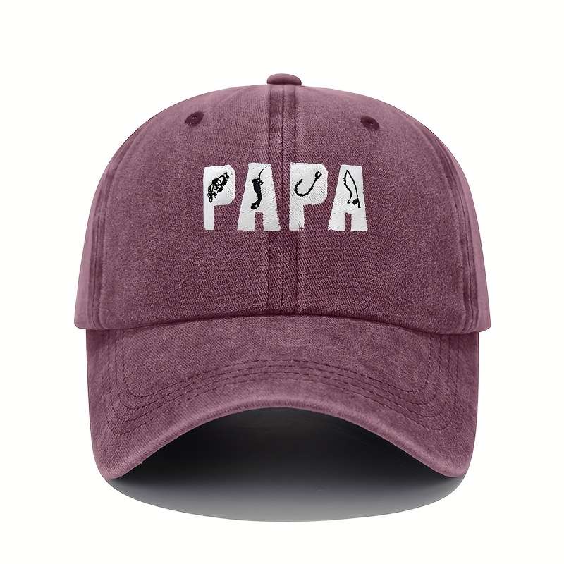 1pc Vintage Lightweight Washed Baseball Cap with a Fishing Theme Adjustable And Suitable for Both