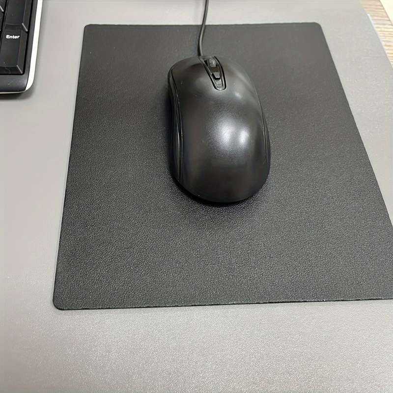 1pc Chic Faux Leather Mouse Pad Waterproof Scratch-Resistant Desk Mat for Office Hom