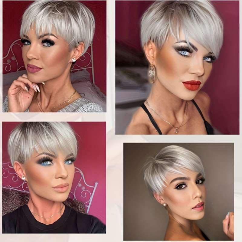 1Pc Ombre Gray 15.24cm Fashion Design Wig