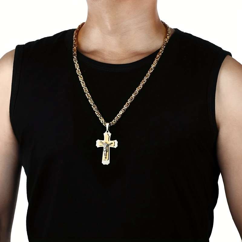 1 Piece Golden Jesus Theme Pendant