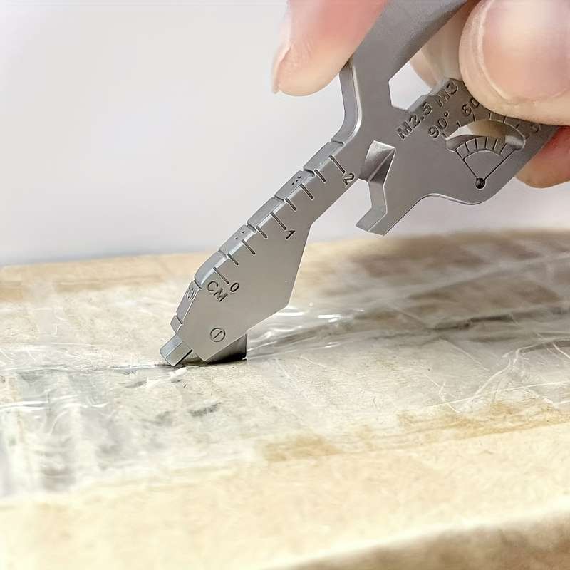 1pc Key-Shaped Multi-Tool Pocket Knife with Bottle Opener Screwdrivers Ruler Erg