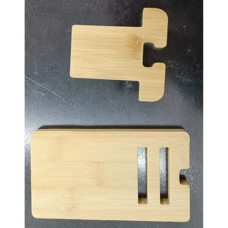 1pc Bamboo Desktop Phone Stand Clamp Holder for All Smartphones Ideal for Office Organization Chargi