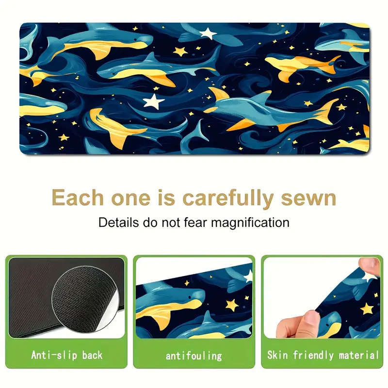 1pc 30x60cm Fantasy Ocean Shark Mouse Pad  Gaming Desk Mat Washable Mouse Pad