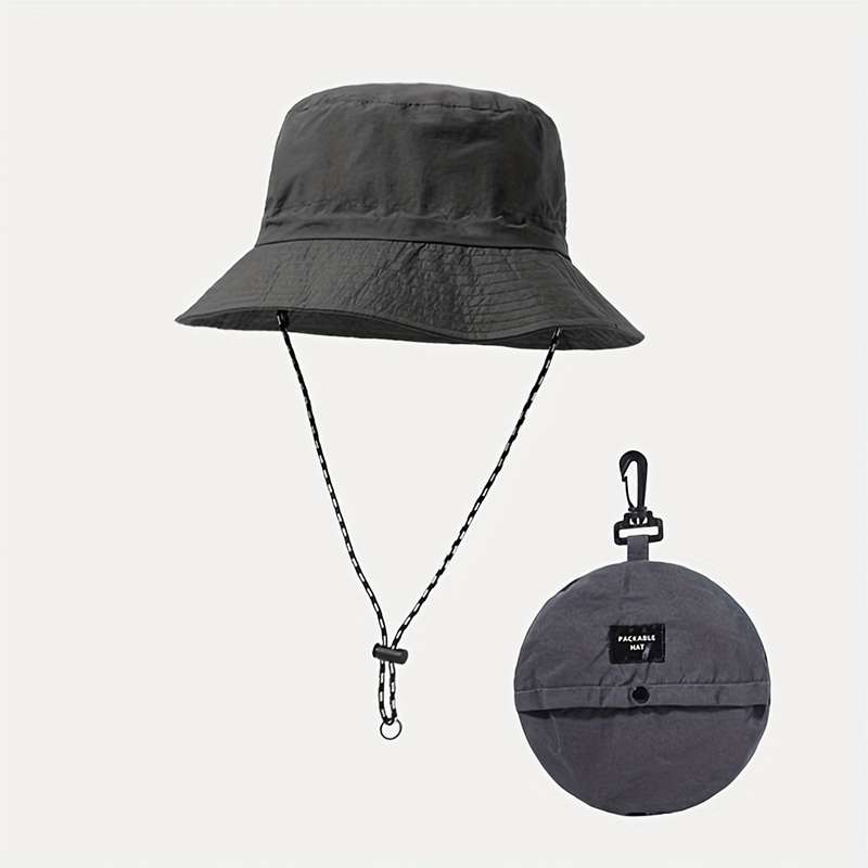 1pc Quick-Dry Foldable Sunscreen Hat Unisex Adjustable Rope Closure Ideal for Fishing Hiking