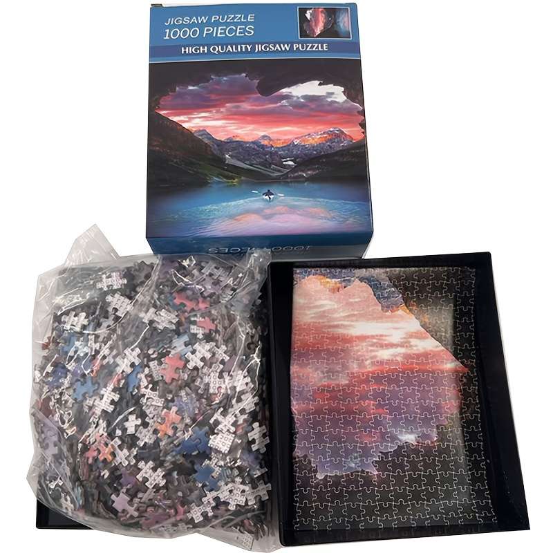 1000pcs MINI PUZZLE Follow Your Heart 38x26cm Vintage Love Compass Puzzle Heart-Shap