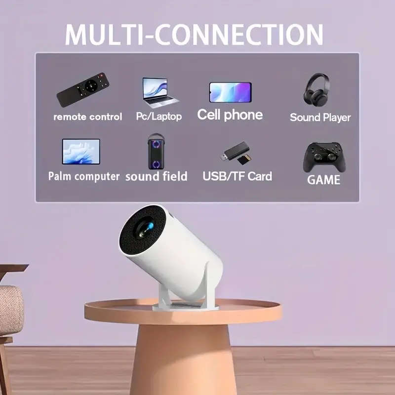 Compact Mini Projector with 180° Adjustable Projection