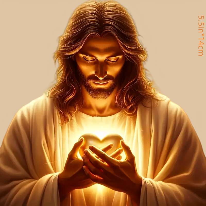 1pc 13.97cmx13.97cm Jesus Christian Themed Stickers