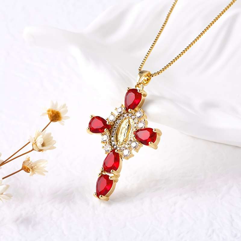 1 Piece Red Jesus Theme Pendant