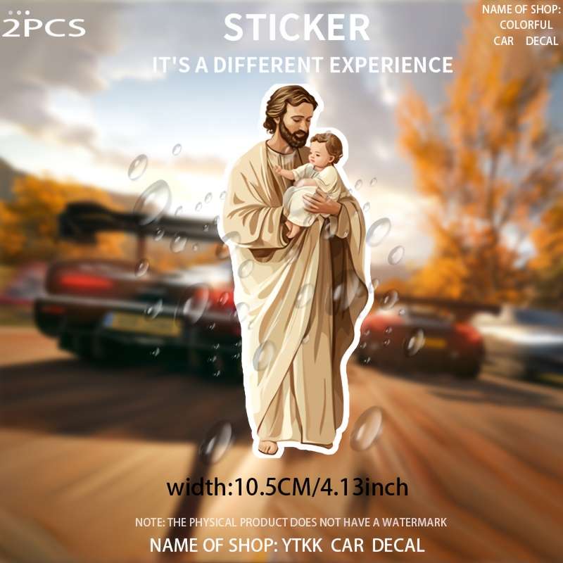 2pcs Jesus Christian Themed Stickers