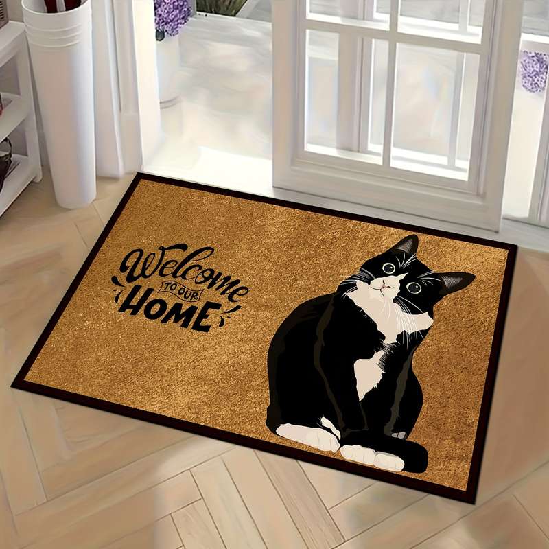 1Pc 40x60cm 15.7x23.6inch Retro Doormat H Floor Mat
