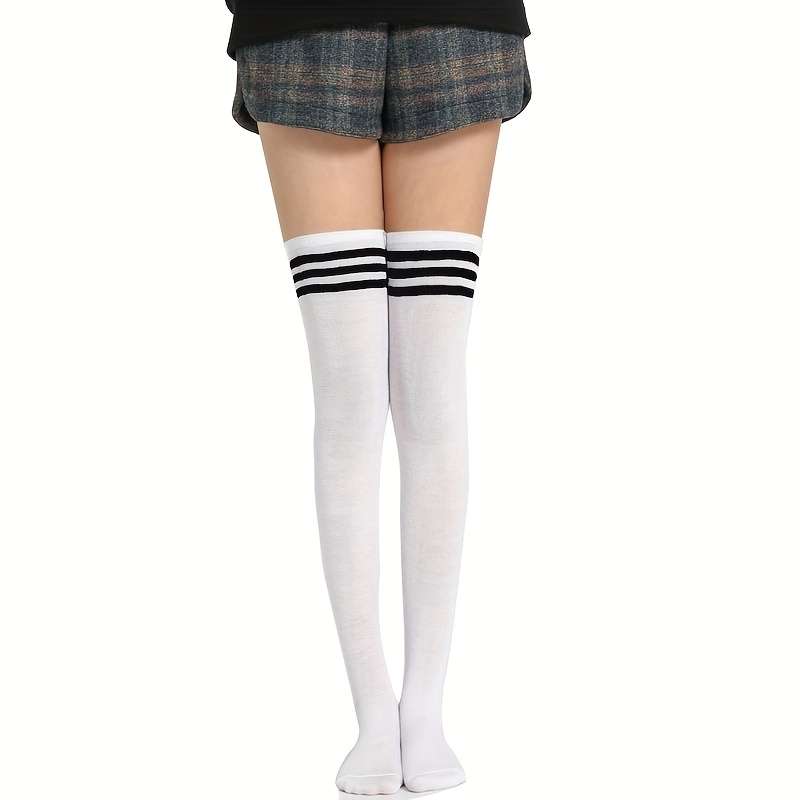 1 Pair Black Gray Wide Stripes  Socks