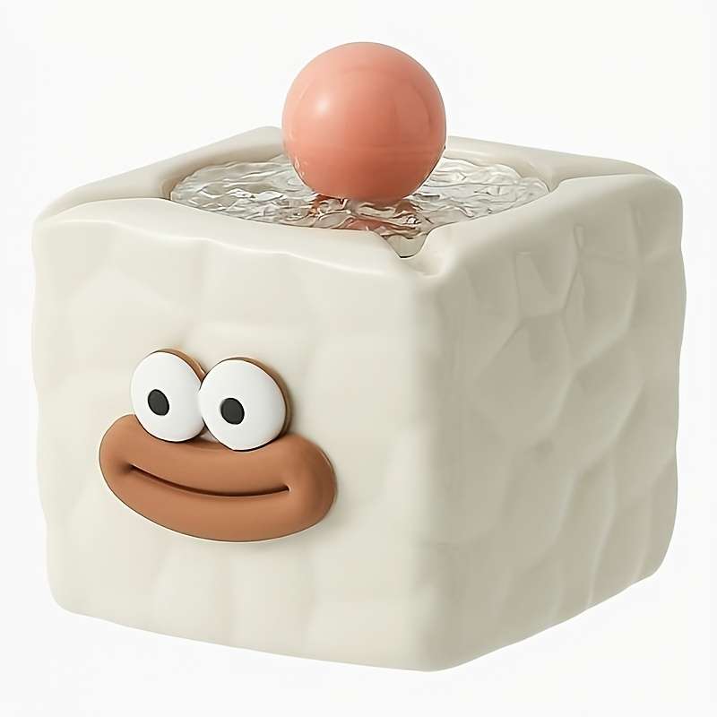 1pc Creative Cute Ceramic Ashtray Square Shape Contemporary Style High-end Tabletop Decoration