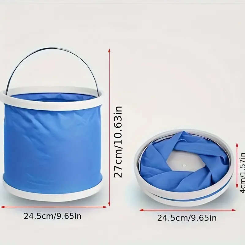 1pc Collapsible Camping Fishing Bucket 11L Foldable Durable Water Bucket For Car Washing Fishing Boa