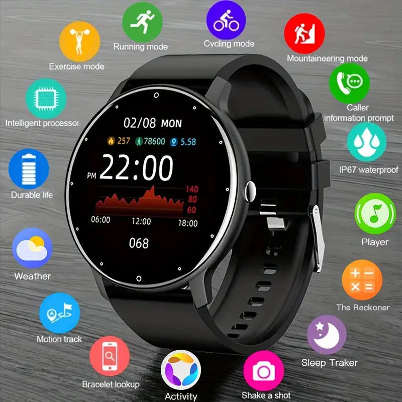 Smart Watch for Men Women 3.53cm Full Touch Screen 100+ Sports Modes Weather Music Control Voice