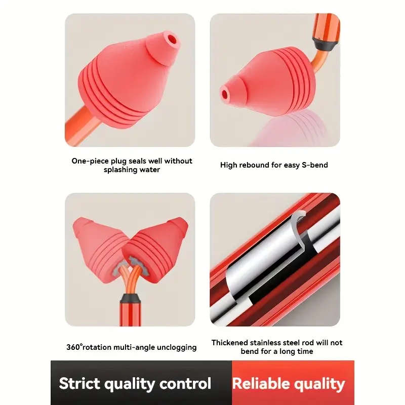 1pc Heavy-Duty Pneumatic Toilet Plunger High-Pressure Drain Cleaner with User-Friendly Pump Design R