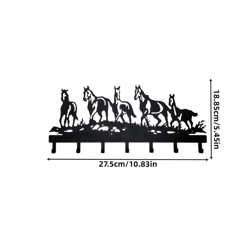 5-Horse Metal Wall Art HooksStylish Key Coat and Bag Holder for Living Room Office or Bathroo