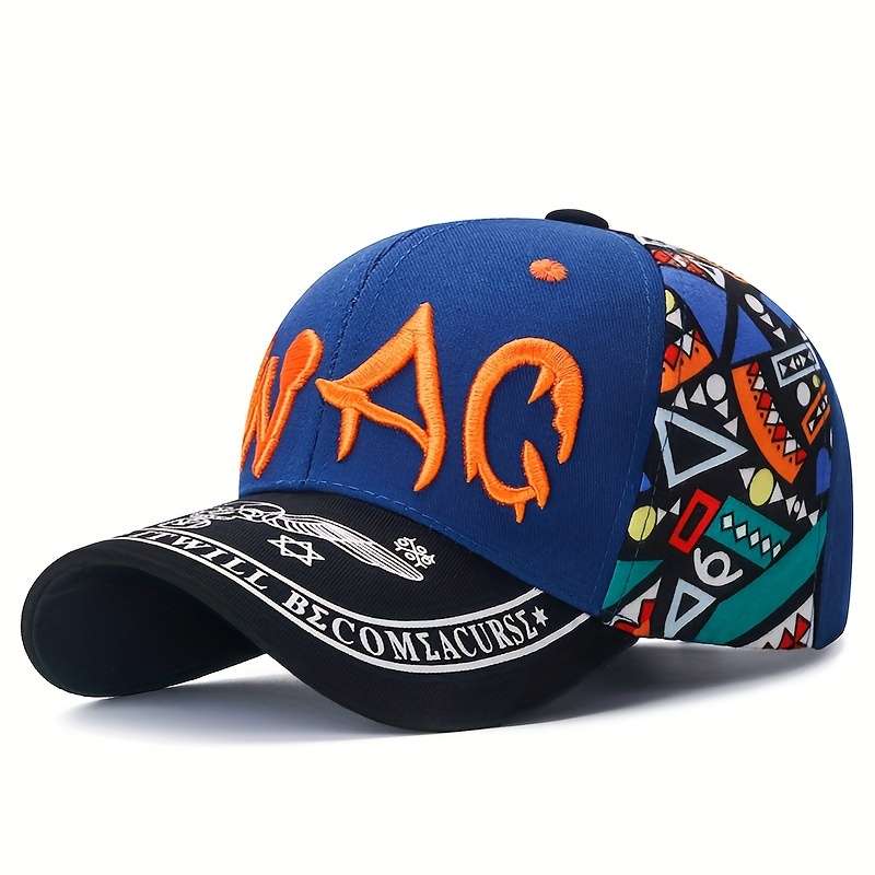 1pc New Printed Embroidered Outdoor Hat Suitable for Men and Women Spring and Summer Baseball