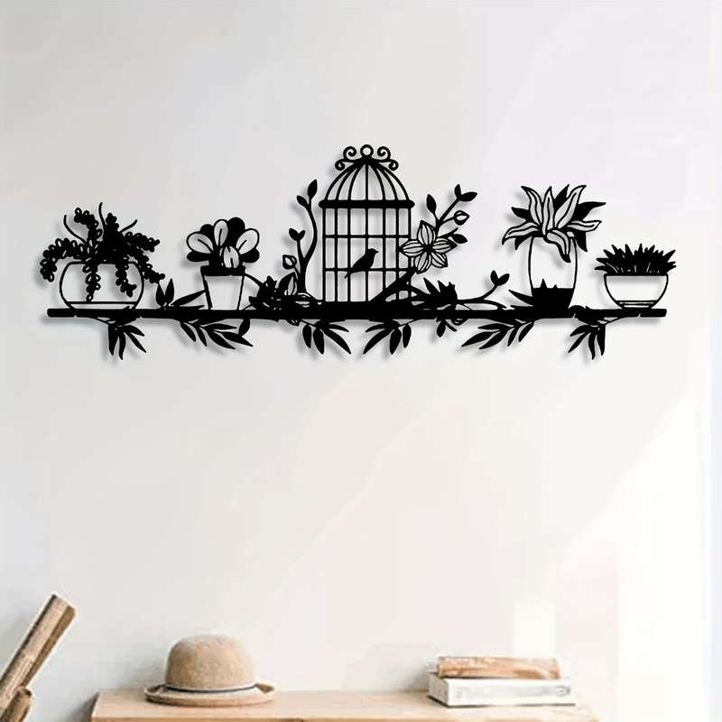 1pc Elegant Metal Wall Art with Birds  Floral DesignPerfect for Home Garden or Office Decor U
