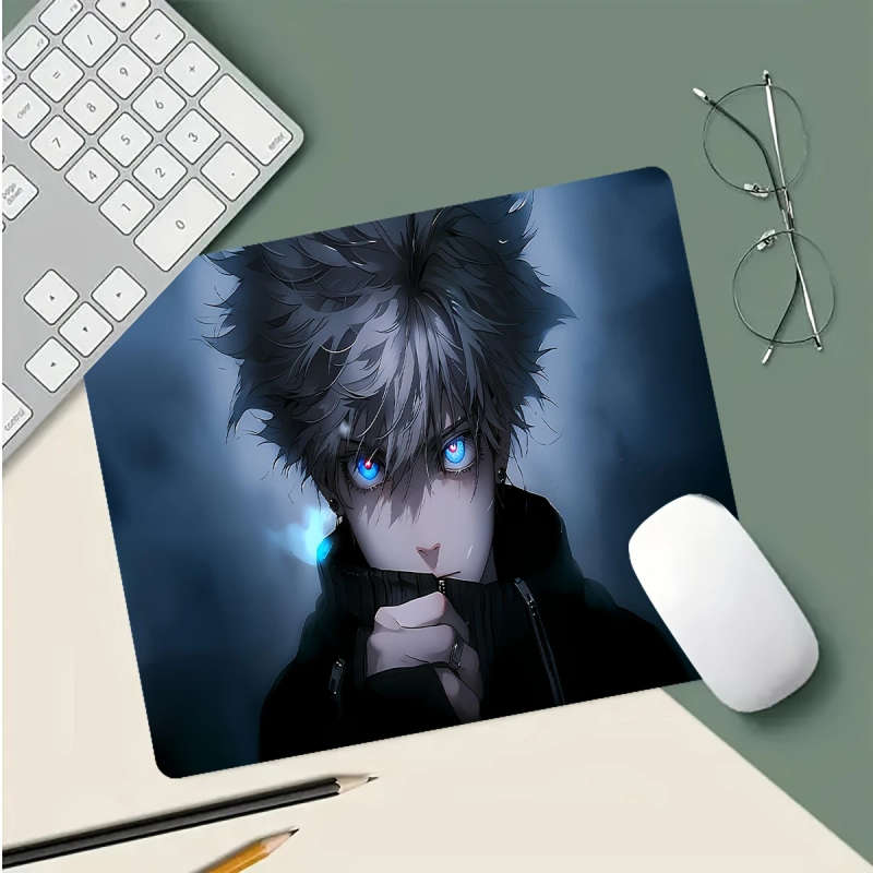 1pc 21x26cm Anime-Inspired Non-Slip Rubber Mouse Pad with Cold-Eyed Boy Design