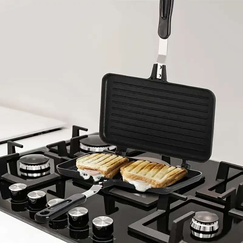 Non-Stick Aluminum Alloy Double-Sided Frying Pan With Handle