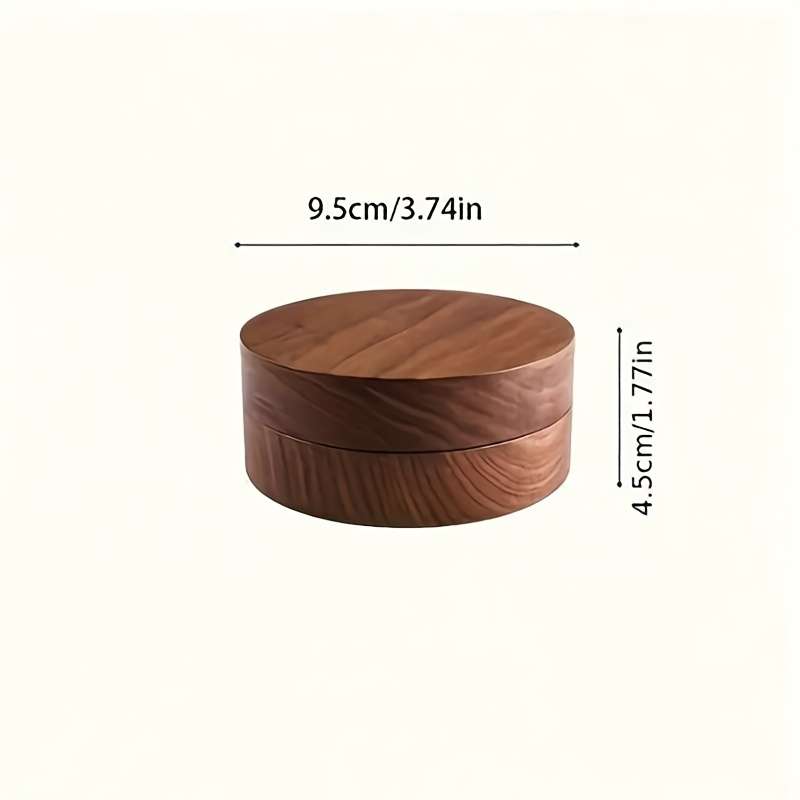 1pc Wooden Ashtray with Lid Round Stainless Steel Wood Design for Living Room and Office Us