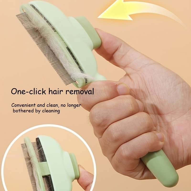1pc Long And Short Needle Row Comb Yellow Pet Comb