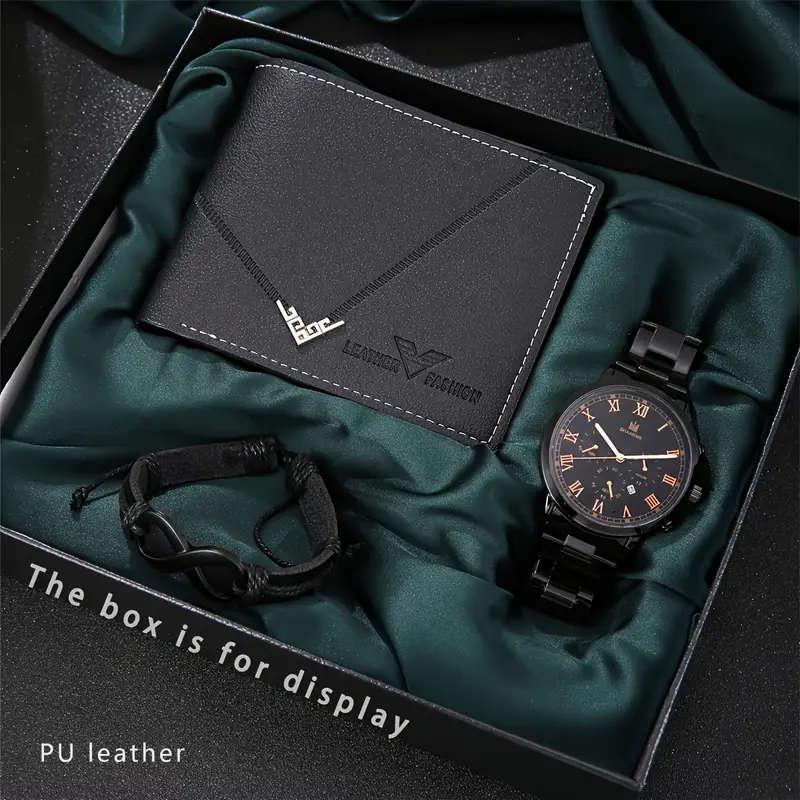 A Gift Set of Three Items Including a Personalized Infinity Bracelet a Stylish Quartz Watch And
