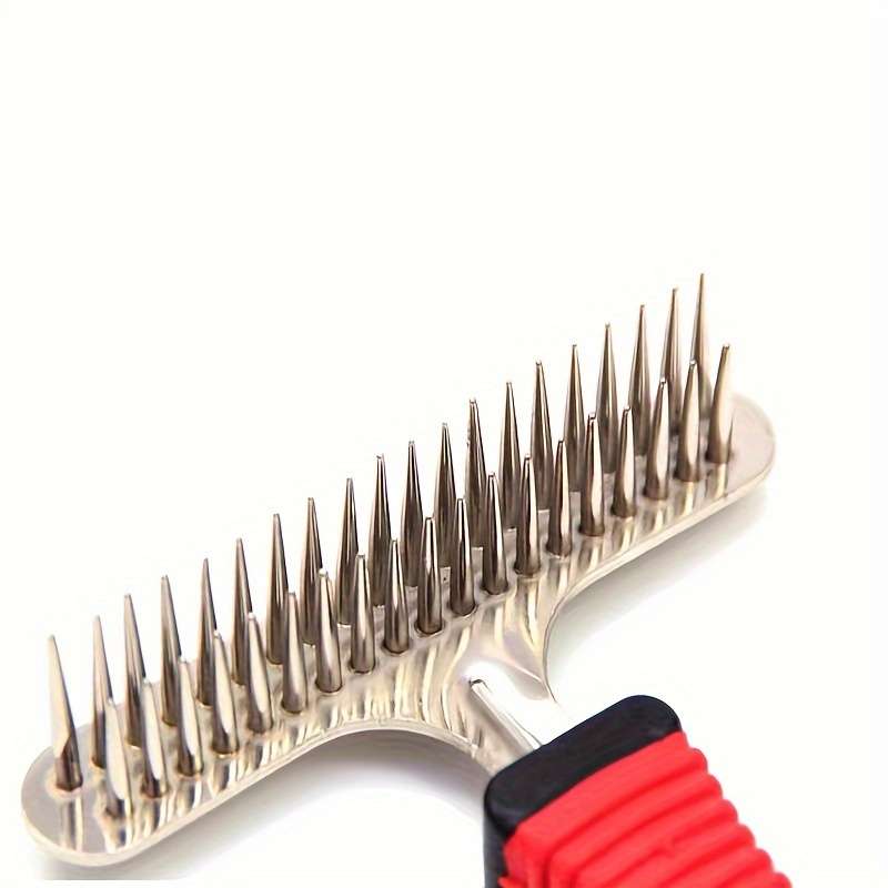 1pc Red And Black Pet Comb