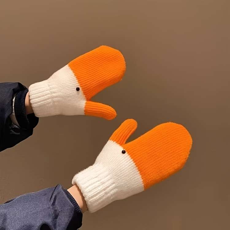 1 Pair Classic Swan Warm Gloves