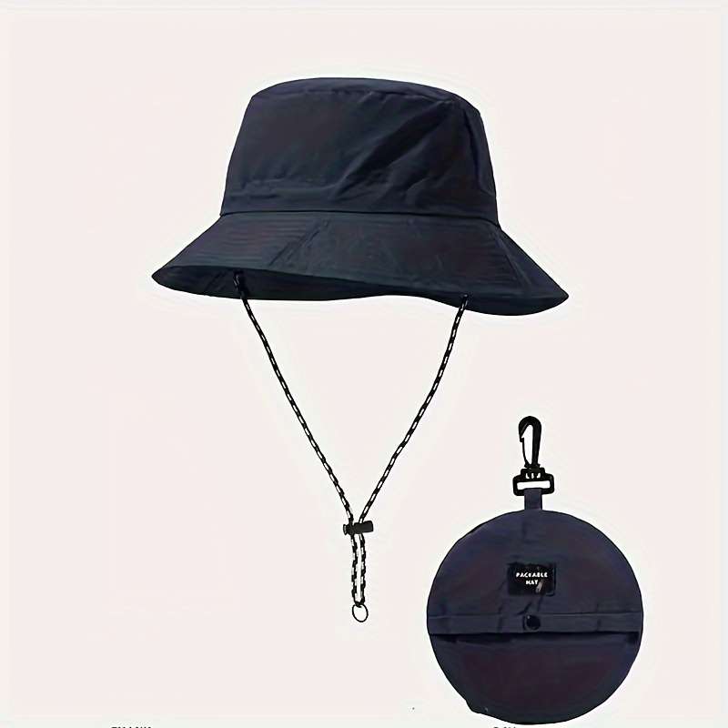 1pc Quick-Dry Foldable Sunscreen Hat Unisex Adjustable Rope Closure Ideal for Fishing Hiking
