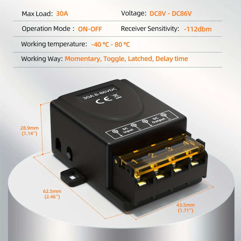 1pc Wide Voltage Wireless Remote Control Switch for Electric Vehicles and Bicycles Remote Control