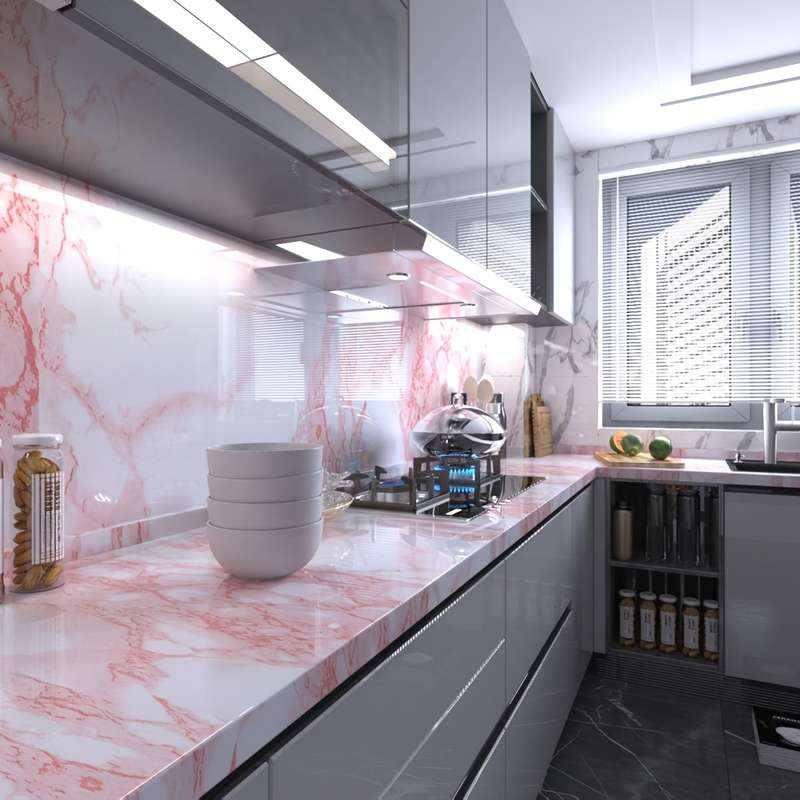 1PC Wall StickersPink Marble Pattern45x153cm
