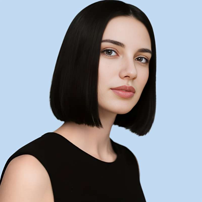 1Pc Black 30.48cm Fashion Design Wig