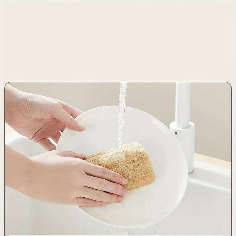 5pcs Natural Hemp Loofah Scrubbing Pads Non-Scratch Oil-Resistant Lightweight Durable Rec