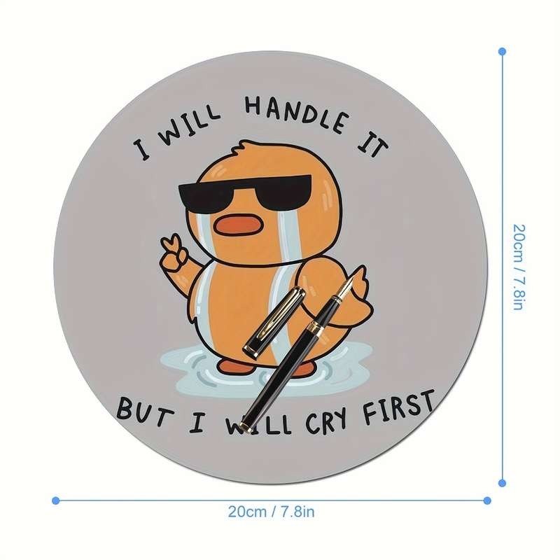 1pc Chick-Themed Round Mouse Pad for Men Women Girls Non-Slip Rubber Base Perfect f