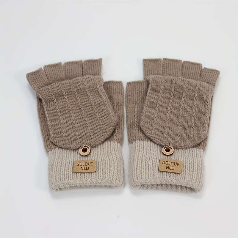 1 Pair Dark Gray Warm Gloves
