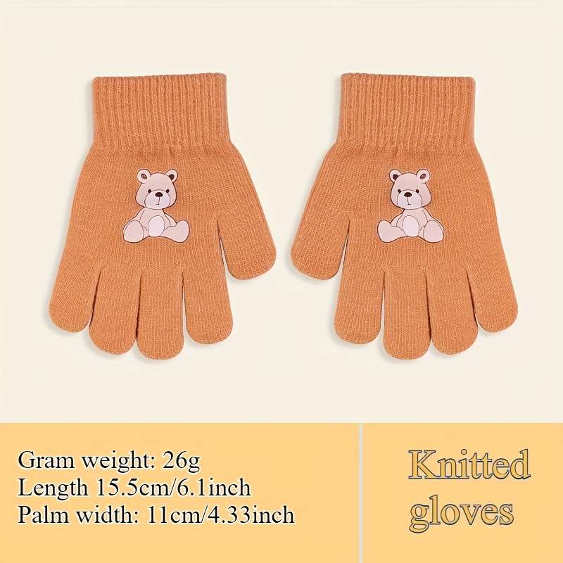 1 Pair Gray Cat Warm Gloves