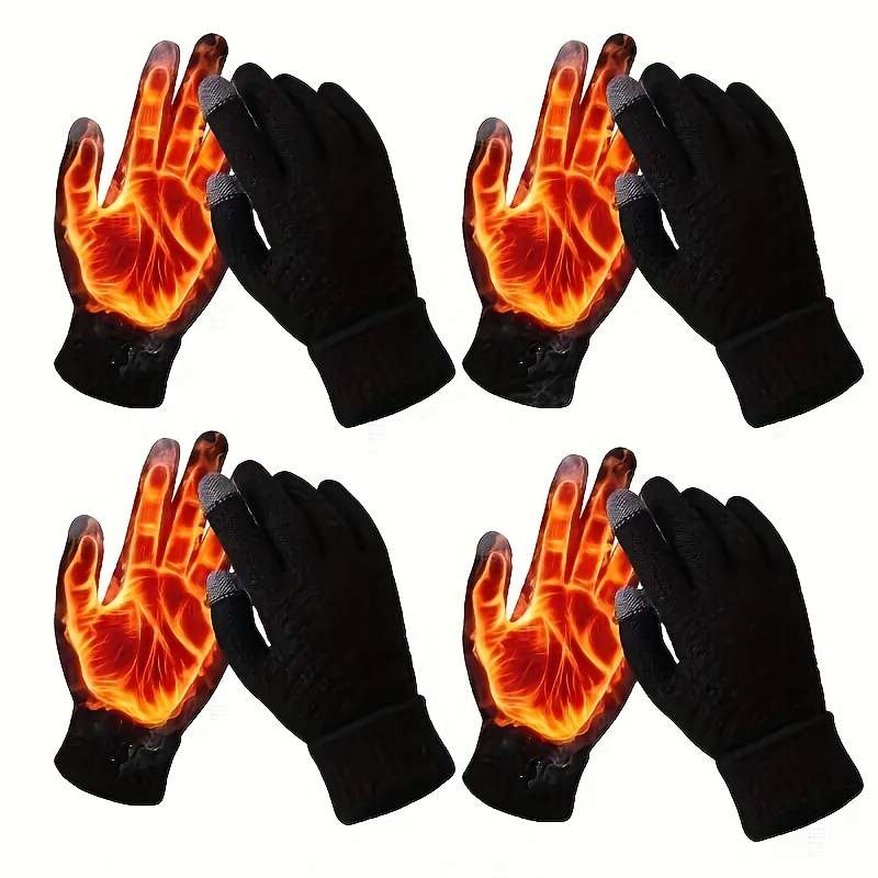1 Pair Gray Warm Gloves