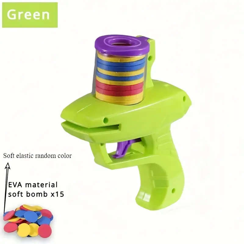 Colorful Foam Disc Launcher Toy for 3+ Handheld Flying Saucer Shooter for Indoor Outdoor Play Dura