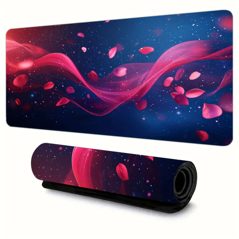 1pc 30x60cm Enchanting Rose Petal Flow Design Mouse Pad Non-Slip Waterproof Washable Desk Mat
