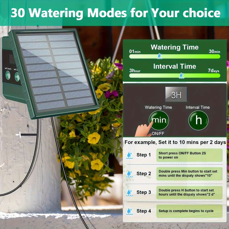 1Pc 1.1W Solar Drip Irrigation System Automatic Watering System