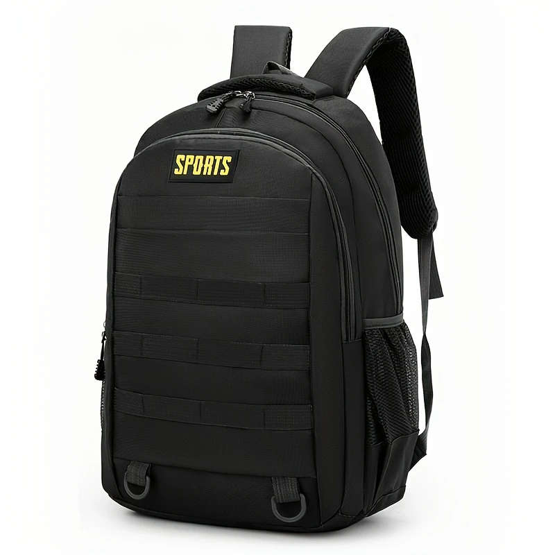 1pc Mens Casual Nylon Backpack with Laptop Compartment Lightweight Adjustable Straps Zipper Closure