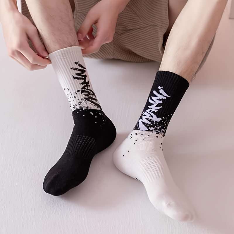 5 Pairs Of Mixed Colors One Size High Elastic Socks